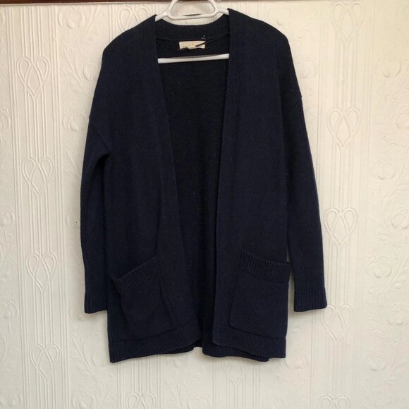 Seasalt edge to edge long cardigan navy wool cotton mix size 14 UK or size 10 US - Picture 1 of 2
